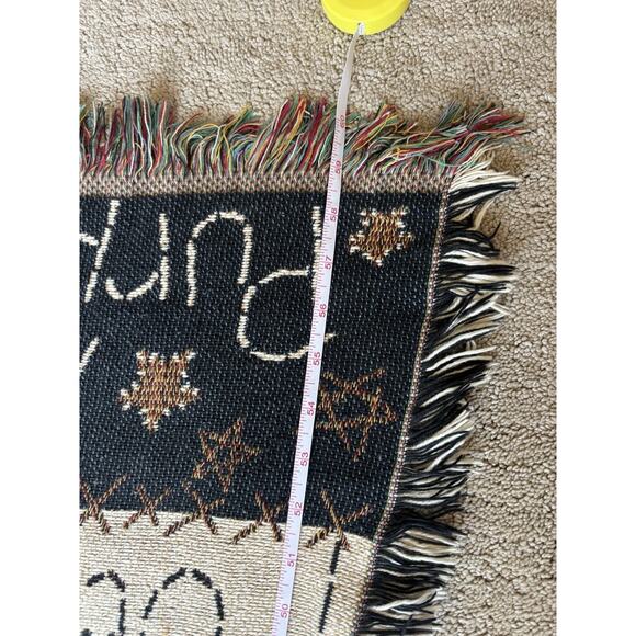 Vintage Christian Blanket Woven Tapestry Ecclesiasties Cottagecore Prairie Cozy - Picture 10 of 10